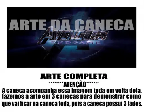 Caneca Polímero Vingadores Ultimato Personalizada