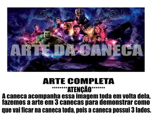 Caneca Polímero Vingadores Ultimato Personalizada