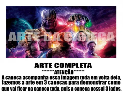 Caneca Polímero Vingadores Ultimato Personalizada