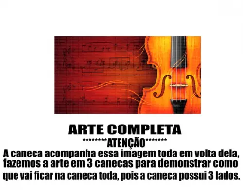 Caneca Polímero Violino Personalizada