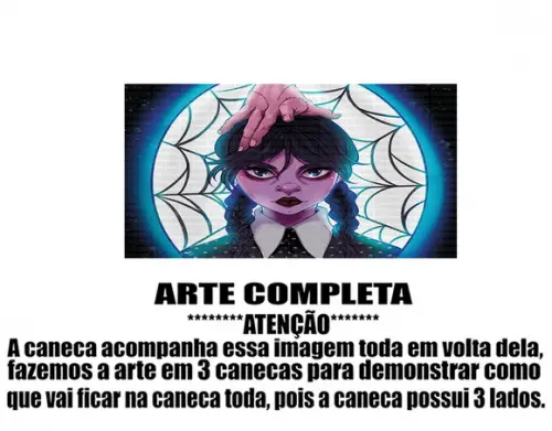 Caneca Polímero Wandinha Personalizada