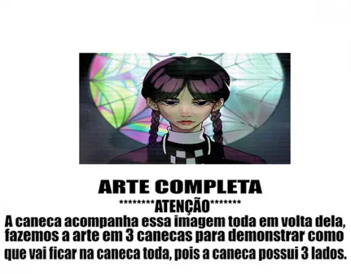 Caneca Polímero Wandinha Personalizada