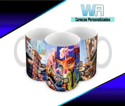Caneca Polímero Zootopia Personalizada