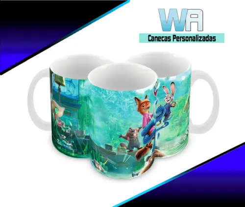 Caneca Polímero Zootopia Personalizada