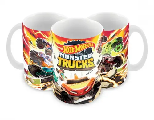 Caneca Pollímero Hot Wheels Monster Trucks Personalizada