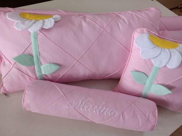 Kit Berço Margarida Padrão Americano rosa