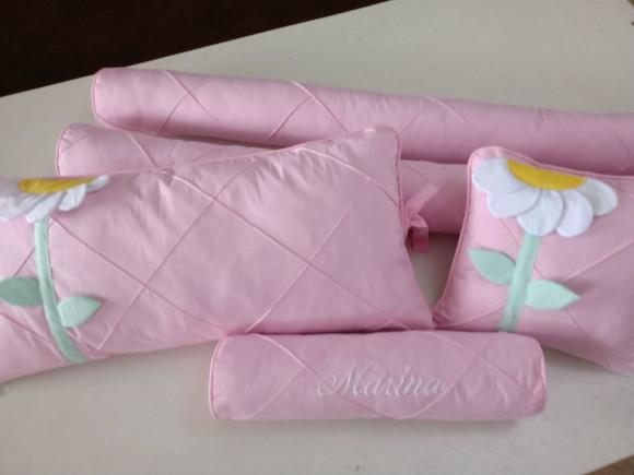Kit Berço Margarida Padrão Americano rosa