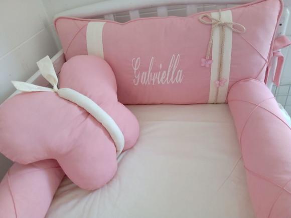 Kit Berço Origami Personalizado menina rosa