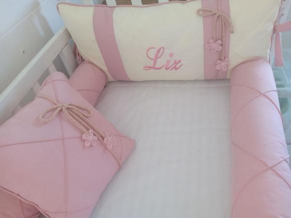 Kit Berço Origami Personalizado menina rosa