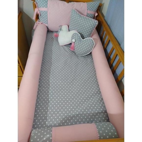 Kit Berço Poa Cinsa 7 Peças 100% Algodão