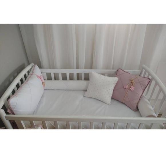 Kit de Berço Rolinho Origame Rosa 5 Peças