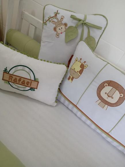 Kit de Berço Rolinho Safari Menino 5 Peças 100 % Algodão