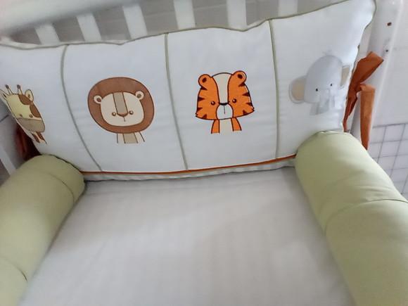 Kit de Berço Rolinho Safari Menino 5 Peças 100 % Algodão