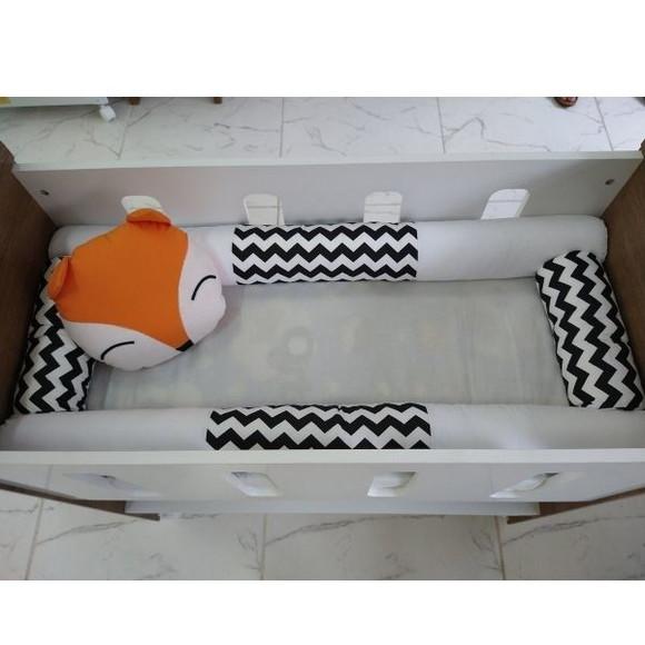 Kit mini Berço Rolinho Raposa 5 Pçs
