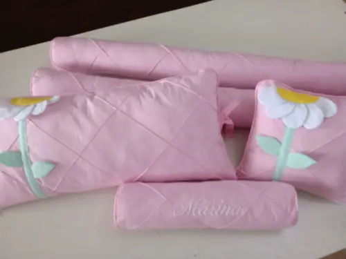 Kit Berço Margarida Padrão Americano rosa