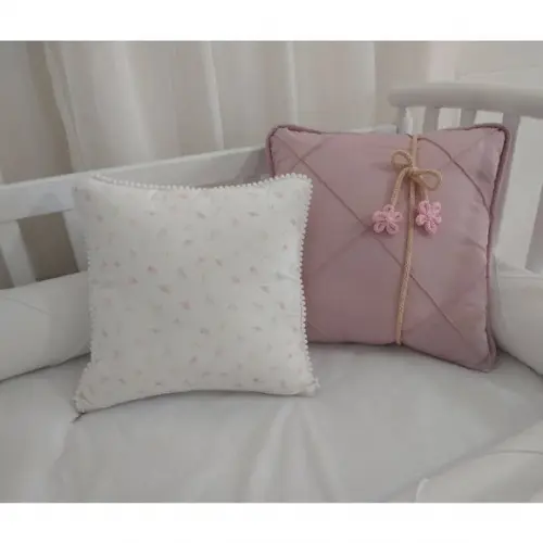 Kit Berço Origame Rosa 7 Peças 100% Algodão