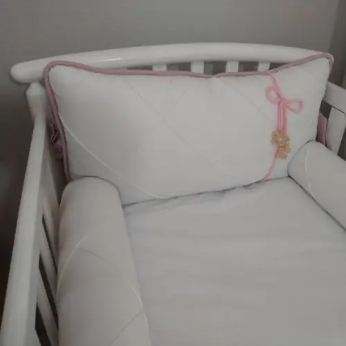 Kit Berço Origame Rosa 7 Peças 100% Algodão