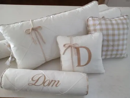 Kit Berço trança personalizado bordado.