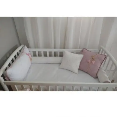 Kit de Berço Rolinho Origame Rosa 5 Peças