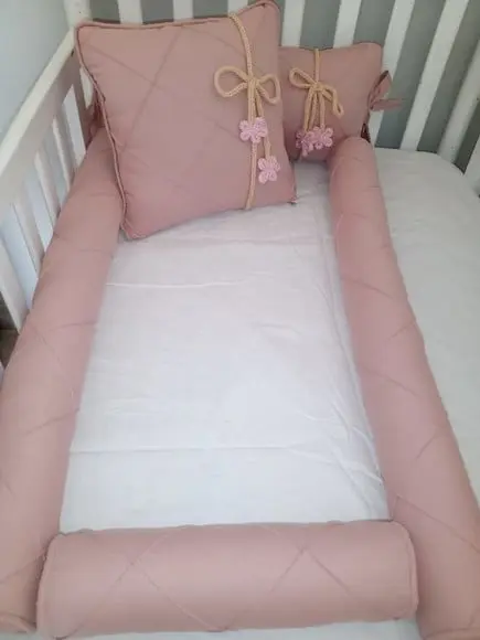 Kit de Berço Rolinho Rosa Antigo 5 Peças