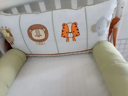 Kit de Berço Rolinho Safari Menino 5 Peças 100 % Algodão