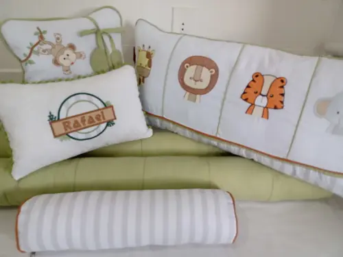 Kit de Berço Rolinho Safari Menino 5 Peças 100 % Algodão