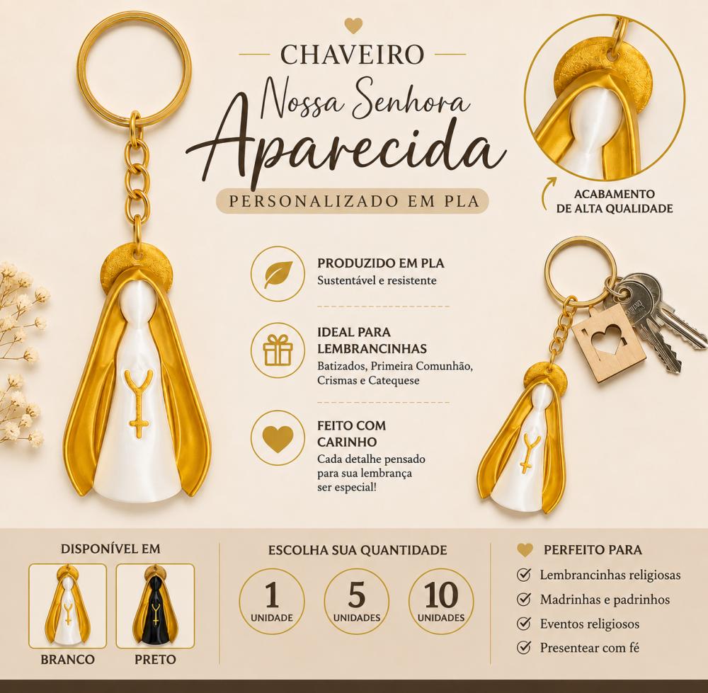 Chaveiro   Nossa Senhora Aparecida 3d