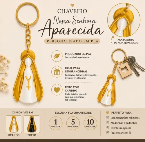 Chaveiro   Nossa Senhora Aparecida 3d