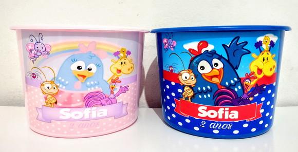 Balde de pipoca galinha pintadinha