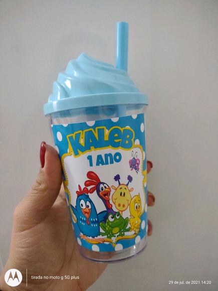 Baldinho de pipoca c/ copo galinha pintadinha