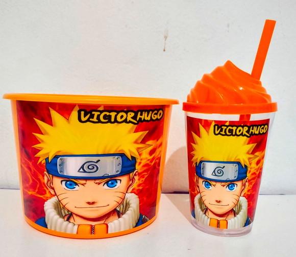 Baldinho de pipoca c/ copo naruto