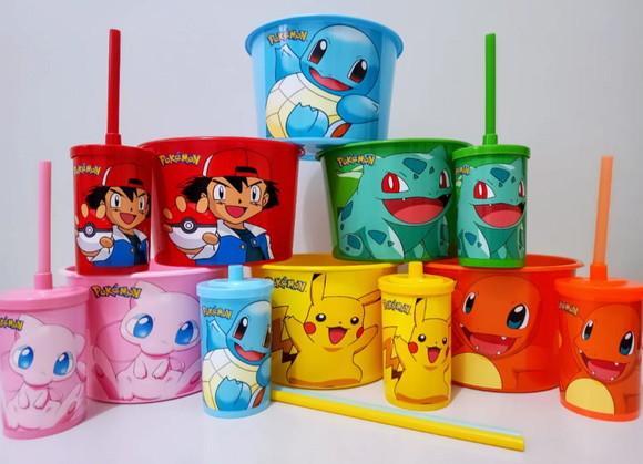Baldinho de Pipoca c/ Copo Pokemom
