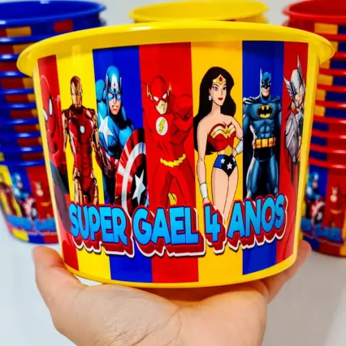 Balde de Pipoca 1,5 Litros Super Herois