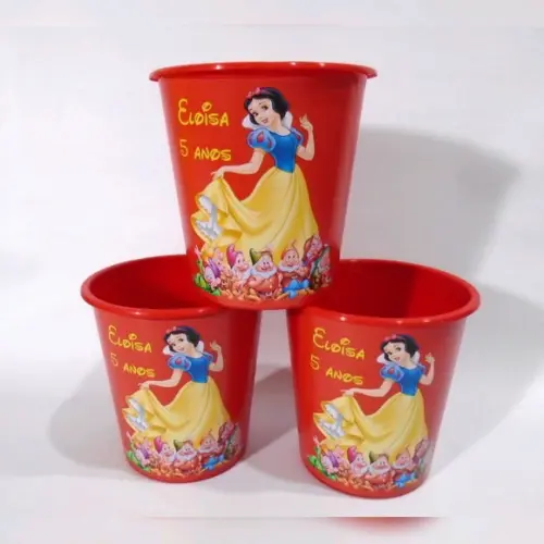 Balde de pipoca branca de neve