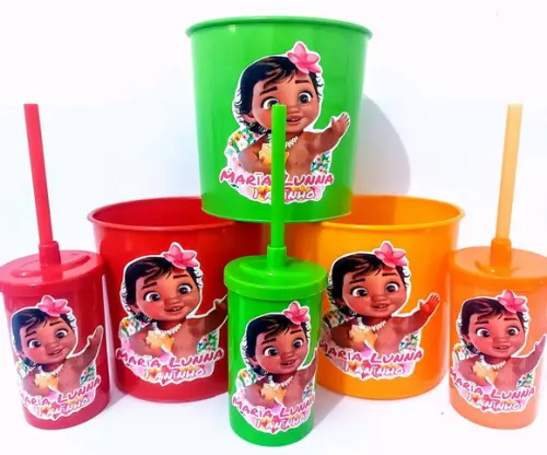Balde de pipoca c/ copo moana baby