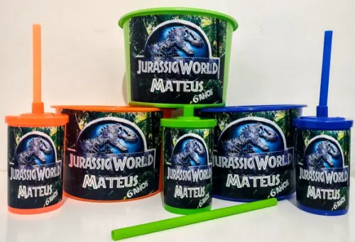 Kit cineminha copo 200 ml dinossauro
