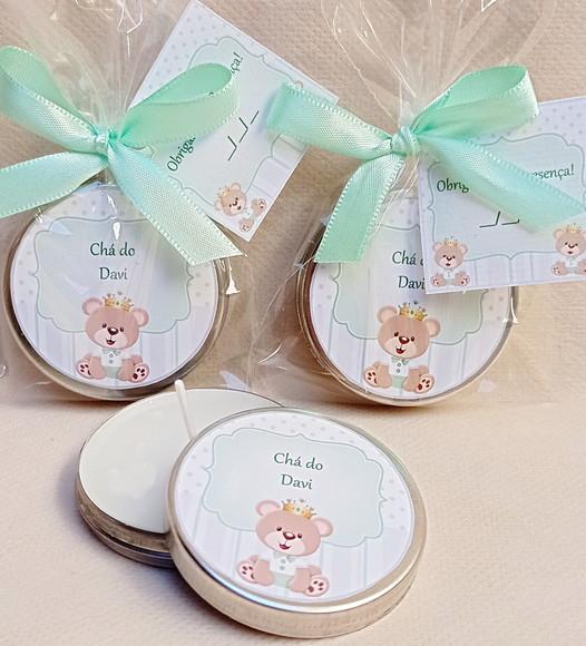 Lembrancinha Vela Latinha Chá de Bebê