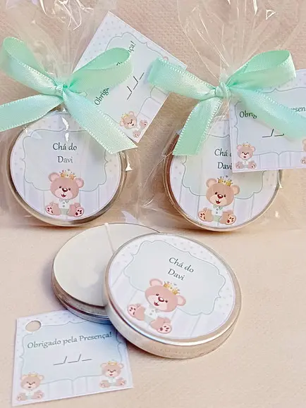 Lembrancinha Vela Latinha Chá de Bebê