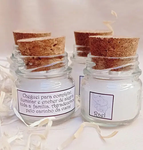 Mini Vela Perfumada Maternidade Menino
