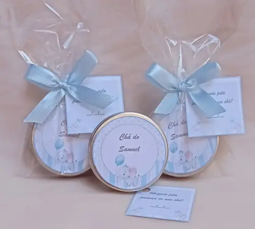 Vela Latinha Perfumada Chá de Bebê