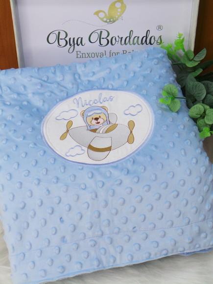 Cobertor Baby Personalizado Urso Aviador
