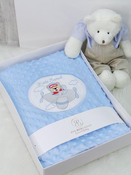 Cobertor Baby Personalizado Urso Aviador