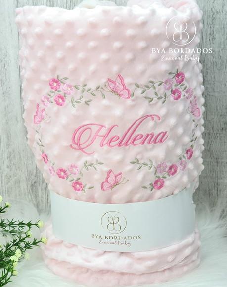 Cobertor Bebê Personalizado Flores e Borboletas