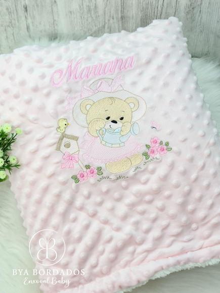 Cobertor Bebê Personalizado Ursinha