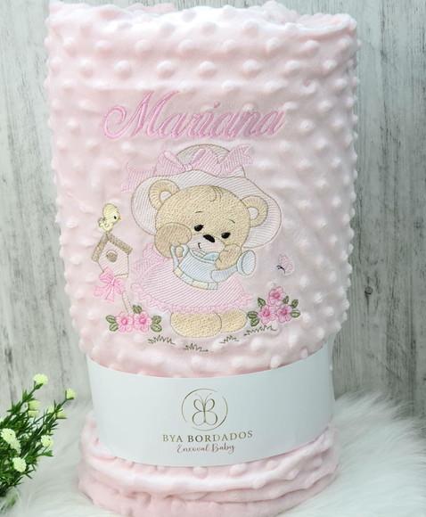 Cobertor Bebê Personalizado Ursinha