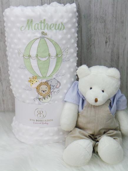 Cobertor Sherpa Baby Personalizado Safari