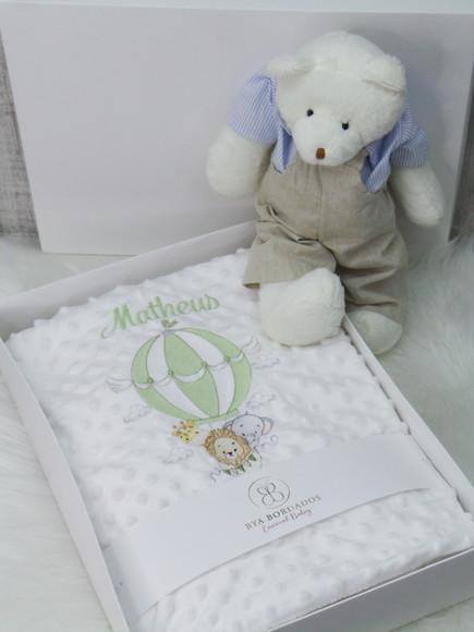 Cobertor Sherpa Baby Personalizado Safari