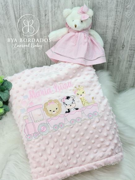 Cobertor Sherpa Baby Safari Menina