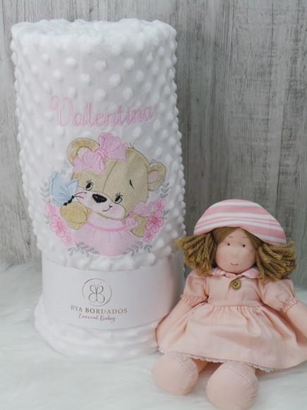 Cobertor Sherpa Bebê Personalizado Ursinha