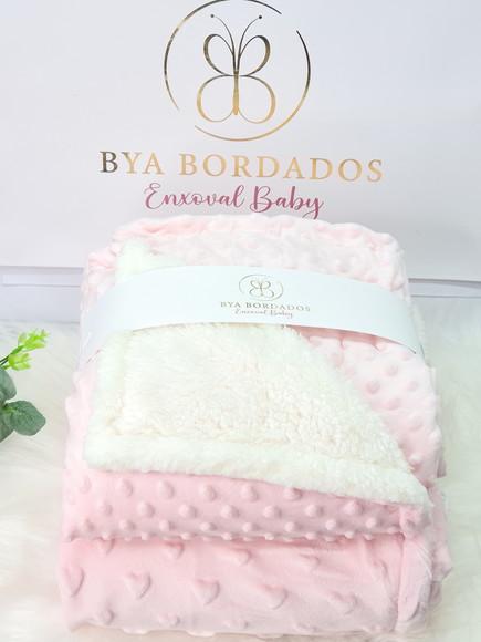 Cobertor Sherpa Personalizado Brasão Floral
